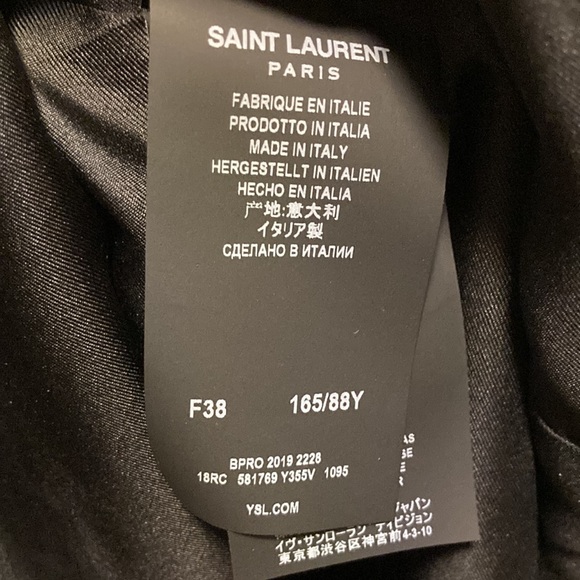 Saint Laurent Tie Neck Black & White Polka Dot Mini Dress - Picture 9 of 10